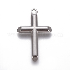 変色しない304ステンレススチールペンダント  クロス  ステンレス鋼色  33x20x3mm  穴：2mm&nbsp;STAS-F222-007
