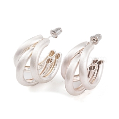 C-Shaped Brass Multi-Strand Half Hoop Stud Earrings for Women&nbsp;EJEW-G391-05S