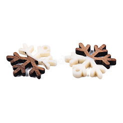 Christmas Theme Opaque Resin & Walnut Wood Pendants&nbsp;RESI-N025-033-B05