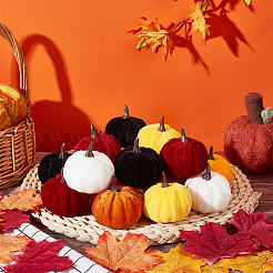 18Pcs 6 Colors Mini Velvet Imitation Pumpkin Display Decoration&nbsp;AJEW-NB0005-41