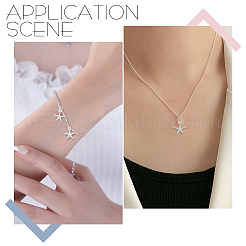 6Pcs 925 Sterling Silver Starfish Charms&nbsp;FIND-HY0004-20