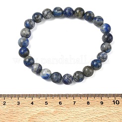 天然ラピスラズリラウンドビーズのストレッチブレスレット  内径：2.26インチ（5.75cm）  ビーズ：9~9.5mm&nbsp;GG-CBA12F1-02A-09