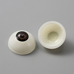 プラスチッククラフト目  中空の眼球  人形作りアクセサリー  半円  ココナッツブラウン  32x18mm  内径：26mm&nbsp;DIY-WH0056-22D