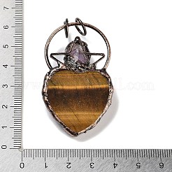 Natural Tiger Eye & Amethyst Big Pendants&nbsp;G-A221-04F