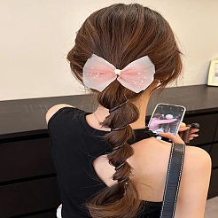 4Pcs 4 Colors Bowknot Polyester Alligator Hair Clips&nbsp;PHAR-LP0002-38