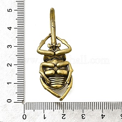 リビングルームのテーブルの装飾用の真鍮製のカブトムシの置物像  アンティークブロンズ  18x51x10.5mm&nbsp;DJEW-Q008-03AB