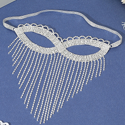 Alloy Rhinestone Chain Tassel Face Eye Mask for Women&nbsp;AJEW-WH20006-209P