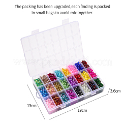 スプレーペイントクラックルガラスビーズ  ラウンド  ミックスカラー  6mm  穴：1.3~1.6mm  約100PCS /カラー  24色  2400個/箱&nbsp;CCG-YW0001-02-6mm