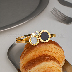 304 Stainless Steel Vintage Yin-yang Hinged Cuff Bangles&nbsp;MW0713