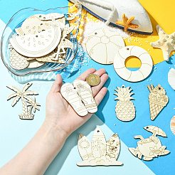 10Pcs Unfinished Blank Wooden Pendants Set for Painting Arts&nbsp;DIY-CJC0007-11-1