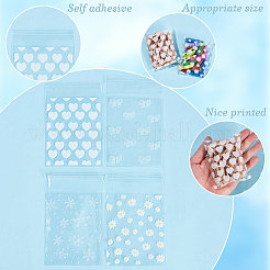 4 Bags 4 Styles Printed Transparent OPP Cellophane Storage Bags&nbsp;OPP-SP0001-07A