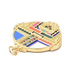 Brass Cubic Zirconia Pendants&nbsp;ZIRC-C024-25G