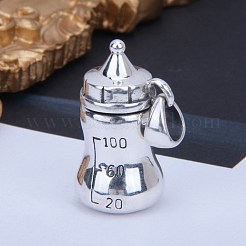 925スターリングシルバーペンダント  おしゃぶりボトル  アンティークシルバー  26.5x16x13.5mm  穴：5mm&nbsp;STER-BB55625-A