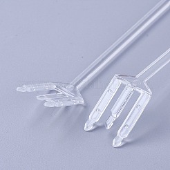 プラスチックフローラルピック  カードホルダー  ウェディングパーティーデコレーション  透明  310x20.2x1.8mm  約80個/袋&nbsp;AJEW-PH0017-13
