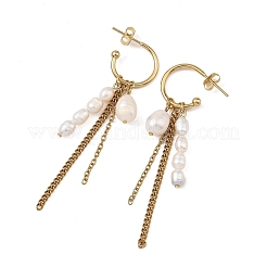 304 Stainless Steel Tassel Stud Earrings&nbsp;EJEW-JE07376