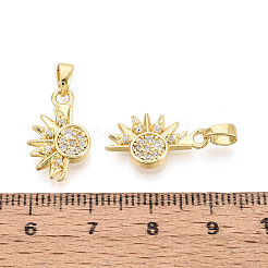 Brass Micro Pave Clear Cubic Zirconia Charms&nbsp;KK-N259-17G