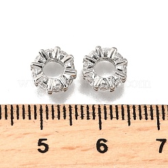 Brass Micro Pave Clear Cubic Zirconia Beads&nbsp;KK-K300-02C-P