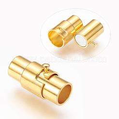 真鍮製ロッキングチューブマグネットクラスプ  コラム  ゴールドカラー  15x7mm  穴：4.8mm&nbsp;MC077-G