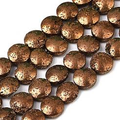 Electroplated Natural Lava Rock Beads Strands&nbsp;G-K388-01B
