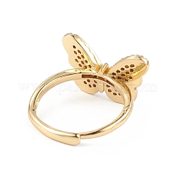 Clear Cubic Zirconia Butterfly Adjustable Ring&nbsp;RJEW-L100-013G
