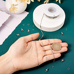 DIY 304 ステンレス フィガロ チェーン ネックレス ブレスレット 作成キット  ジュエリーセット  ステンレス鋼色  2~5x1.5~2x0.2~0.3mm&nbsp;DIY-TA0009-99