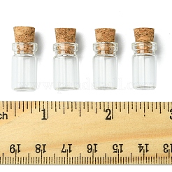 ガラス瓶 ガラスボトル ビーズ容器 18個  コルク栓付き  ウィッシングボトル  透明  1.8x1cm  穴：0.65のCM  容量：1ml（0.03液量オンス）&nbsp;CON-FS0001-16