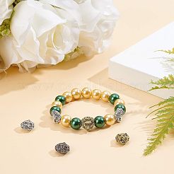 チベット風合金ビーズ  ライオンヘッド  ミックスカラー  13x12x8mm  穴：2mm  3色  6個/カラー  18個/箱&nbsp;PALLOY-FH0001-40