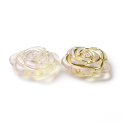 メッキアクリルビーズ  ゴールドライン入り  花  ゴールド  28x29x10.5mm  穴：2mm  110個/ 500g&nbsp;OACR-E014-06