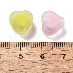 つや消し透明なアクリルビーズ  二層ビーズ  ハート  ミックスカラー  11x11.5x8mm  穴：2.5mm&nbsp;X-OACR-A032-22