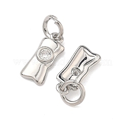 Brass Micro Pave Clear Cubic Zirconia Charms&nbsp;KK-B170-15P