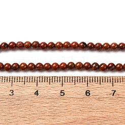 天然のレッドジャスパーラウンドビーズ連売り  グレードA  3mm  穴：0.5mm  約126個/連  16インチ&nbsp;G-A130-3mm-08-01