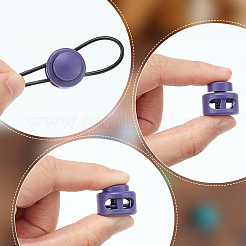 30色のプラスチックコードロック15個  フラットラウンド  ミックスカラー  17.5x18.5mm  穴：5.5x5mm  2個/カラー&nbsp;FIND-WR0012-47
