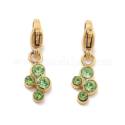 304 Stainless Steel Rhinestone Pendant Decorations&nbsp;STAS-M092-07G