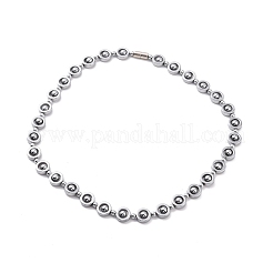Synthetic Hematite & Brass Column Beaded Necklace with Magnetic Clasps&nbsp;NJEW-G047-01