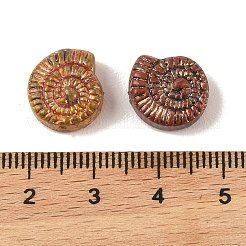 ペイントガラスビーズを焼く  ライン入り  ミックスカラー  シェル形状  13x12x5mm  穴：1mm&nbsp;DGLA-G004-01J