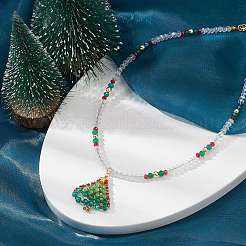Glass Beaded Necklaces&nbsp;NJEW-JN04296