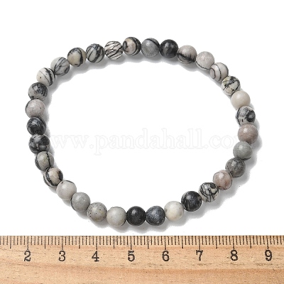 Natural Netstone Bead Stretch Bracelets&nbsp;BJEW-K212-A-021-1