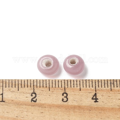 手作りランプワークビーズ  フラットラウンド  プラム  7~8x4~5mm  穴：2mm&nbsp;LAMP-P068-12E-1