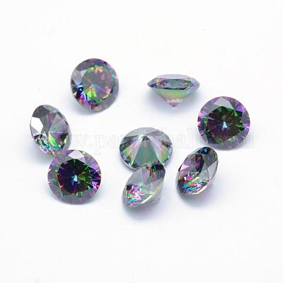 Cubic Zirconia Pointed Back Cabochons&nbsp;ZIRC-M002-7mm-010-1
