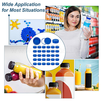 ペットボトルキャップ ねじ込み式のびんのふた コラム ブルー 40x15mm