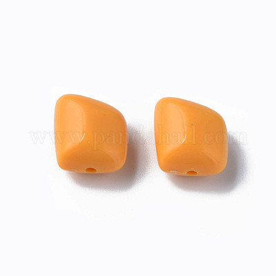 不透明なアクリルビーズ  ポリゴン  オレンジ  17.5x15.5x11mm  穴：2mm  約230個/500g&nbsp;MACR-S373-15A-A07-1