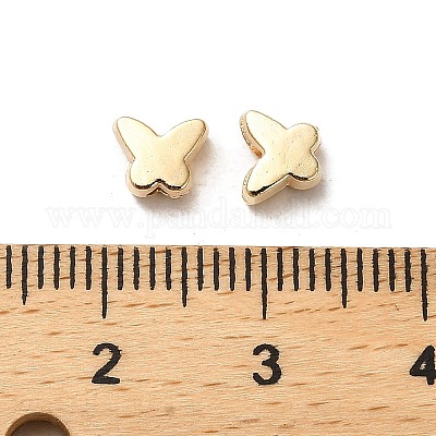 CCBプラスチックビーズ  蝶  ゴールドカラー  5x6x3mm  穴：1.4mm&nbsp;CCB-A001-06G-1