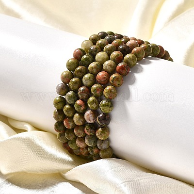 Natural Unakite Bead Stretch Bracelets&nbsp;BJEW-K212-A-006-1