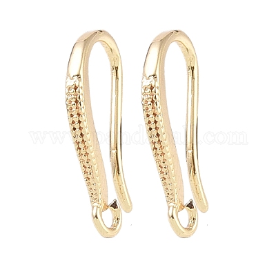 真鍮のピアスフック  釣り針  ゴールドカラー  15x8.5x1.5mm  穴：1mm&nbsp;KK-U008-05G-1