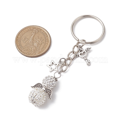 Alloy with Glass Seed Beads Keychain&nbsp;KEYC-MZ00010-01-1
