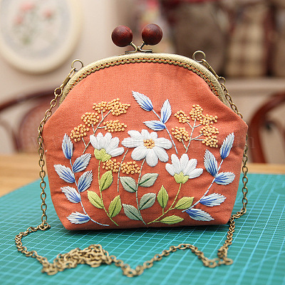 【SALE／37%OFF】 DIYウッドビーズキスロック小銭入れ刺繍キット 刺繍生地も含めて 財布・ケース・小物入れ