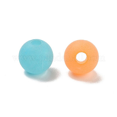 プラスチックビーズ  艶消し  ラウンド  ミックスカラー  8mm  穴：2mm  約2083個/500g&nbsp;KY-L082-03B-1