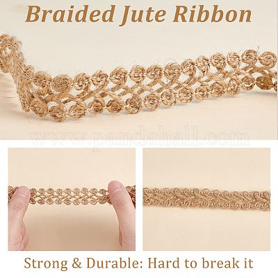 Braided Jute Ribbon&nbsp;OCOR-WH0079-21A-1