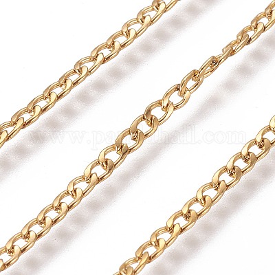 304 Stainless Steel Curb Chains&nbsp;CHS-E018-05G-1