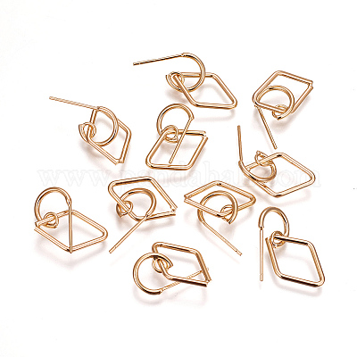 Brass Stud Earrings&nbsp;EJEW-F189-02G-NF-1